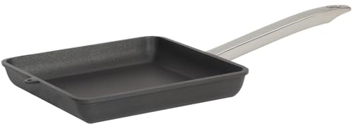 SKK Viereck-Pfanne 24x24 cm - induktionsgeeignet - eckige beschichtete Aluguss Bratpfanne mit 4 cm flachen Rand & Edelstahl Griff - Made in Germany