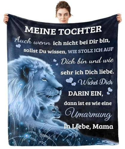 ARRITS Personalisierte Geschenke Decke An Meine Tochter Von Mama, Mutter Tochter Decke mit Spruch Deutsch, Brief Gedruckt kuscheldecke für Weihnachten Geschenke zum Abschluss-Geschenke