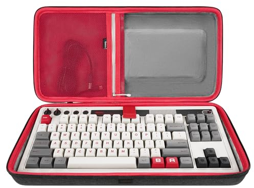 GEEKRIA Tenkeyless TKL Estuche para Teclado, Bolsa de Transporte de Viaje rígida, Estuche para Teclado mecánico para Juegos, Compatible con Teclado mecánico Retro 8Bitdo, Teclas súper Programa