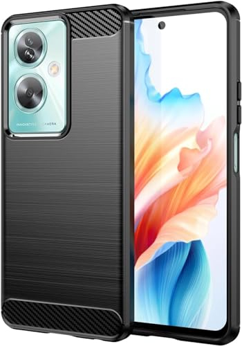 Effcotuo Funda para OPPO A79 5G Cover Fibra de Carbono Carcasa Protectora Antigolpes, Suave TPU Silicona Caso Anti-Choques Case Cover - Negro
