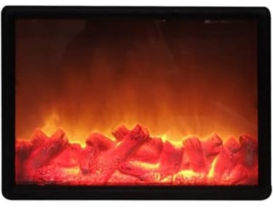 Kaminlaterne mit tanzenden LED Flammen, Deko Kaminfeuer LED Flammeneffekt, USB Elektrisch/Batteriebetrieben, Ohne Heizung, für Tisch-, Fenster- und Terrassendekoration Geschenke 30 x 21 x 7,8cm