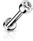 Paula & Fritz® Labret Piercing Silber Zirkonia Klar Titan-IUM Grade 23 1-mm Stab-Stärke 6-mm Lang 2-mm Kugel Sockel Madonna Medusa Unikat Helix Stud