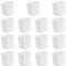 SEUNMUK 15 Pack 9cm Small Plastic Flower Pots, Indoor Garden Flower Container with Drainage Holes and Tray, Hexagonal White flowerpot Plant Pots for Succulent Cactus Herb Home Office Balcony Decor