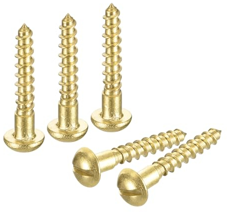 QUARKZMAN Viti per Legno M2 x 12mm Testa Rotonda Scanalata in Ottone Vite Autofilettante per Lavorazione del Legno 40pz