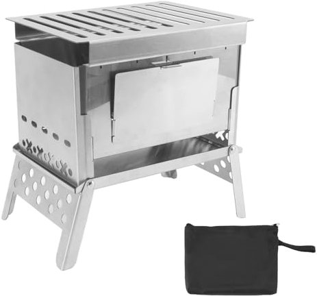 LNJZMDSS Parrilla De Barbacoa Plegable, Parrilla De Barbacoa Desmontable Portátil De Acero Inoxidable, Pequeña Parrilla De Barbacoa Al Aire Libre