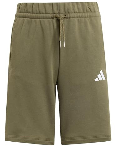 adidas Unisex Kinder Seasonal Essentials Colorblock Shorts, Olive strata/Wonder Silver/White, 11-12 Years