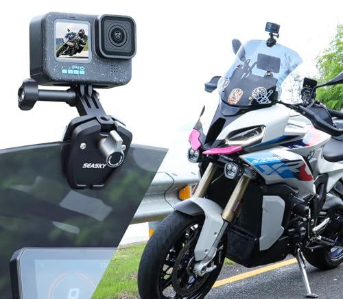 SEASKY Morsetto per parabrezza M1, accessori per GoPro Hero 12, 11, 10, 9, 8, 7, DJI Action 4, 3, 2, compatibile con insta360, X4, X3, X2, X RS Sports Action Camera in lega di alluminio