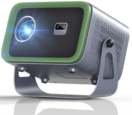 Videoproiettore【Focus Elettrico/Keystone】 360° Rotating Mini proiettore 4K supportato, 18000L WiFi6 Bluetooth Proiettore Full HD 1080P, 50% Zoom Retroproiettore portatile per Smartphone/HDMI/TV Stick