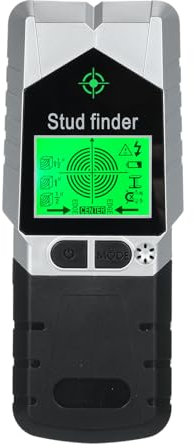 Stud Finder Wall Scanner 6 in 1 Stud Detector with Magnet Physical Nail Finding Function Wall Detector for Wood Metal and AC Wire Detection LCD Display and Audio Alarm