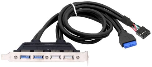 CY Cable Internal Four USB2.0 & USB 3.0 Female Mount Panel to Motherboard 9pin 19pin 20pin Baffle Cable with PCI Bracket 50cm