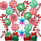 Weihnachtsdeko Helium Ballons, 25 Stk Weihnachten Deko Luftballons Set Süßigkeiten Zuckerstangen Geschenkbox Explosion Stern Folienballons, Rot Grün Weihnachts Ballons für Christmas Party Dekoration