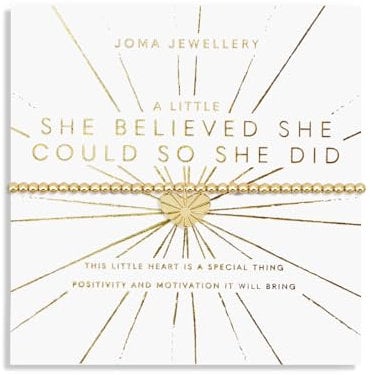 Joma Jewellery A LITTLE SHE BELIEVED SHE COULD SO SHE DID | Gold Plated 17.5cm Stretch Bracelet stretch