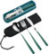 VANRA 3-Piece Portable Travel Utensils Set with Case 18/8 Stainless Steel Flatware Set Reusable Cutlery Set with Fork Spoon Knife for Lunch Travel Camping School Work Picnic (Deep Green)