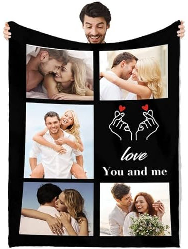 Personalisierte Decke, Kuscheldecke mit Foto, Weich Flacuschig Fotodecke Personalisiert, Warm Sofadecke mit Eigenem Foto, Personalisierte Geschenke für Frauen, Liebhaber, Paare
