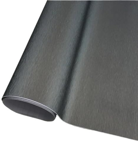 SQIANKUN Autofolie Gebürstetes Aluminium Vinyl Wrap Film Matt gebürstet Metallic Car Wrapping Folie Aufkleber for Auto Motor Computer Auto Folie(Grey,30x100cm)