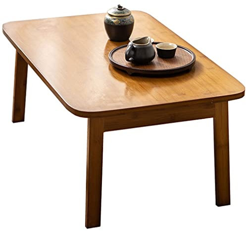 BELELUCKY Couchtisch, einfacher Erkertisch, Kleiner japanischer Balkon-Teetisch, hölzerner Tatami-Couchtisch, niedriger Klapptisch für den Haushalt,Braun-60x40x26cm