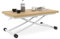 IDMarket - Mesa de centro extensible plegable rectangular Urbana, tapa de haya y patas blancas