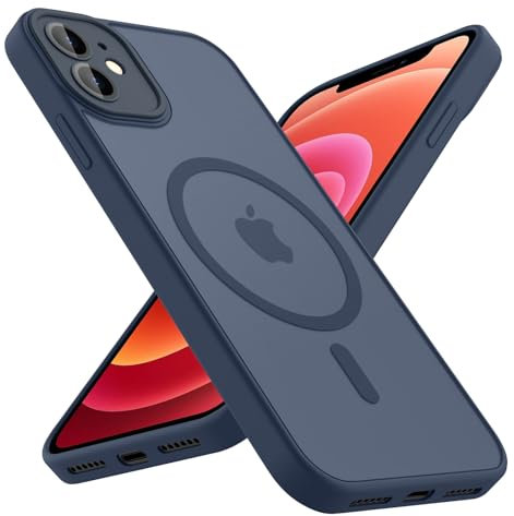 Magnetic Case for iPhone 12 6.1-Inch Compatible with MagSafe, Translucent Matte Back Slim Shockproof Phone Cover for iPhone 12(Blue, iPhone 12)