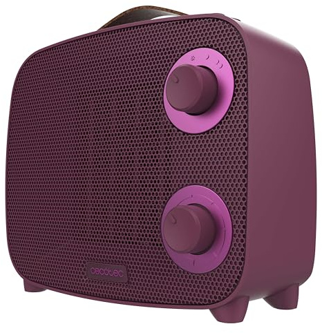 Cecotec Calefactor Cerámico de Sobremesa ReadyWarm 1500 Ceramic Aura. 1500W, 3 Modos, Bajo Consumo, Termostato Ajustable, Silencioso, Seguridad Triple, Diseño Moderno, Cobertura 15m²