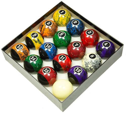 AMAZCHAT Premium 57mm Pool Ball Set - Durable Resin Billiard Balls Set for Professional & Home Game Rooms