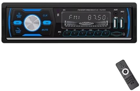 DAB+ Car Stereo Single 1 DIN Radio Bluetooth Handsfree AM FM RDS Digital Media Player with Dual USB Charging TF AUX 7 Colour Backlight 4x60W High Power Audio Receiver