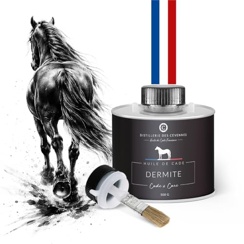 Distillerie des Cévennes - Huile de Cade pour Chevaux - Soin de la Dermite - 500g - La Seule Huile 100% Fabriquée et Distillée en France