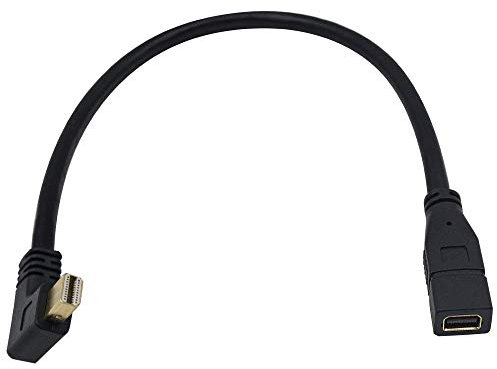 Duttek 30cm Left Angled 90 Degree Mini DisplayPort Male to Mini DisplayPort DP Female Extension Cable (Mini DP Male to Mini DP Female Adapter) for iMac & LED Cinema Display (Left/Mini dp)
