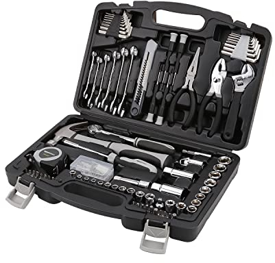 Amazon Basics Set di utensili per manutenzione comune, confezione da 131 pezzi