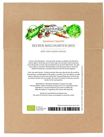 Beeren-Naschgarten (Bio) - Samenset mit 4 himmlischen, aromatischen Beerensorten für die Aussaat
