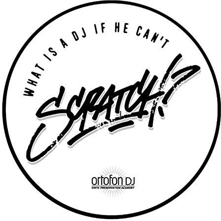 Ortofon Slipmat Scratch - Feltro per giradischi e vinile What is a DJ if he can't SCRATCH, Bianco