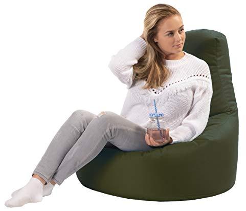 sunnypillow Gaming Sitzsack XXL mit Styropor Füllung Outdoor & Indoor für Kinder & Erwachsene Sitzsäcke Sitzkissen Bodenkissen viele Farben zur Auswahl Dunkelgrün