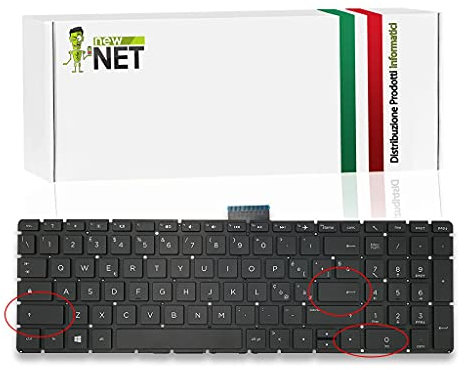 NewNet Keyboards Tastiera Italiana Compatibile con Notebook HP 250 G6 255 G6 Pavilion 15-BS 15Q-BD 17G-BR 15-CC 15-BW 15-CB 17-BS Nera Retroilluminata