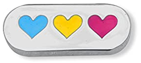 Pansexual Pride Pin badge LGBTQ Gay Hearts Plate Flag An Enamel Pin For Pan Community, Nickel, no gemstone