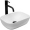 VBChome Waschbecken 37 x 26 cm Keramik Weiß Rechteckig Kleine Waschtisch Handwaschbecken Aufsatzwaschbecken Waschschale Gäste WC