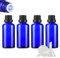 ZEOABSY 4 Stück Leer 50ml Braunglas Flasche mit Tropfmontur Originalitätsverschluss, Tropfflasche Blau mit Schwarz Schraubverschluss Glasflaschen für Ätherisches Öle Essenzen Aromatherapie