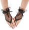 Damen Fingerlose Handschuhe Schwarze Spitzen Handschuhe mit Schleife Netzhandschuhe Kurze Fingerlose Handschuhe für Damen Hochzeit Beerdigung Bankett Party