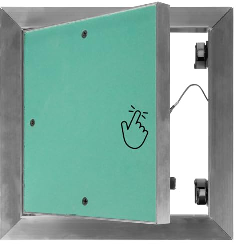 Repa Market Puerta de panel de acceso de 200 x 200 mm, paneles de yeso para uso en interiores, placa de cubierta de solapa de apertura con placa de yeso, cerradura de puerta de caja