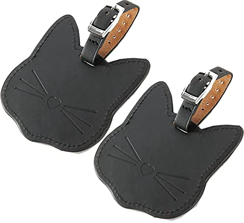 Gepäckanhänger Typ Der Katze, 2 Stück Kofferanhänger Mit Adressschild Gepäckanhänger Kofferanhänger Koffer Namensanhänger, Luggage Tag Koffer Beschriftung Namensschild Anhänger (schwarz)