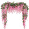 Veryhome 2PCS 7.2FT Künstliche Wisteria Blumen Girlande gefälschte Wisteria Rebe gefälschte Blumen Girlande Seide Ivy Hängende Blume für Hochzeitsdekorationen Home Garten Party Dekor (lila Fuchsia)