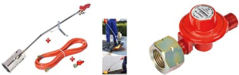ROTHENBERGER Industrial RoMaxi Premium - Abflammgerät inkl. 5m Propan Gas Schlauch & Propan Konstantregler, 030957E & Propan-Konstantregler mit 3/8“ Anschluss, 5- & 11kg-Flaschen - 030925E
