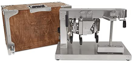 appareil à raclette Lacres - tout inox – pour deux demi meule 1 8 personnes boîte décorative gravées plus accessoires traditionnel original design 1000 W de lux professionnel–Alpage, (Pollux)