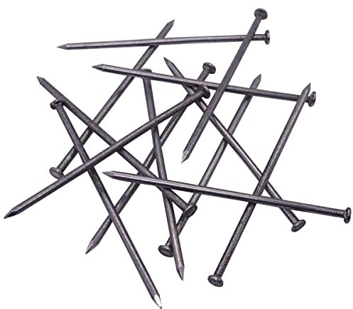 SKIR'CO (30 pezzi) Chiodi da costruzione in acciaio, 5,0 x 150 mm, testa piatta rotonda, multiuso per legno