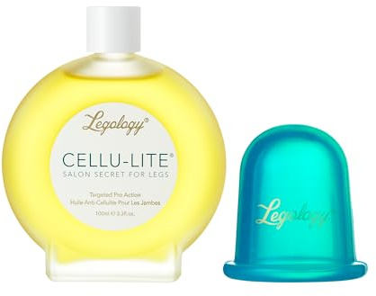 Legology Cellulite Duo – Anti-Cellulite Detox Kit with Cellu-Lite Aromatherapy Oil & Circu-Lite Massage Cup – Firm + Tone Legs, Stimulate Circulation & Lymphatic Drainage
