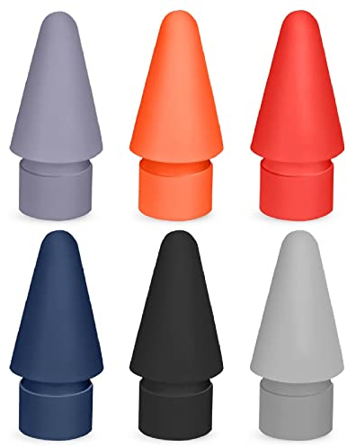 flintronic Tips Compatible with Apple iPad Pro pencil, 6 Pack Replacement Tips for Apple Pencil 2nd Gen & 1st Gen, High Sensitivity Pencil Nibs Replacement Tips for iPad Pro iPencil nibs, Morandi