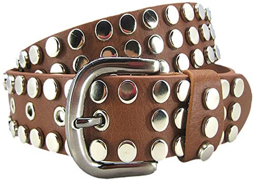 DISATI Damengürtel, Frauen Männer Nieten besetzte Gürtel Vintage Pin Schnalle Hip Hop Hop Sterd Wineband Gurt Punk Gesteinsgürtel Taille aus Kunststoff (Belt Length : Length 115cm, Color : CD)