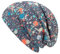 Wollhuhn ÖKO Damen/Herren/Kinder Bequeme Weiche Long Beanie/Mütze/Beanie-Mütze/Strickmütze/Kinder-Mütze Jersey Gefüttert Übergangszeiten (Öko-Stoffe/Bio) 20220620 (Splatter Oliv/Orange, L)