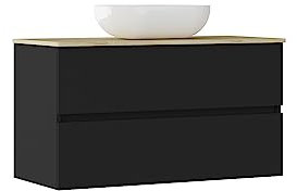 Baikal Conjunto de Mueble de baño Natura, Incluye Lavabo. Mueble Suspendido en Pared con Lavabo cerámico. Varios Acabados y Medidas. Mueble MONTADO.