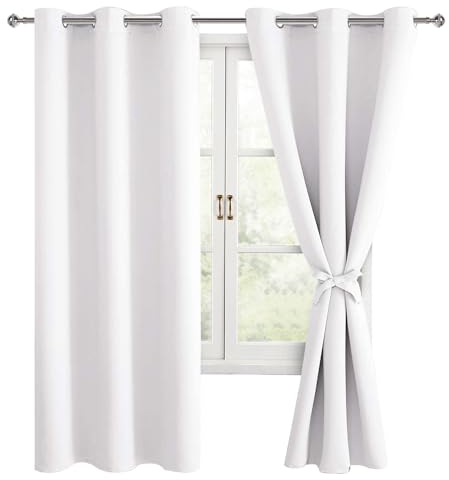 Hiasan Verdunklungsvorhänge Gardinen mit Ösen, Grau Weiß Blickdicht Vorhänge,2 Stück,106 x 160 cm (Breite x Höhe),weiche Schiebevorhänge für Schlafzimmer,Wohnzimmer usw.