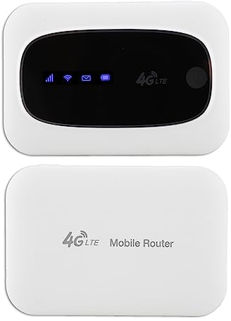 Akozon 4G-WLAN-Modem, Tragbarer Router, Hotspot, Tragbar, Kabellos, Mobil für Europa und Asien (Weiss)