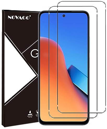 NOVAGO Compatible avec Xiaomi Redmi 12 4G / Redmi 12 5G / Redmi 13 4G / Poco M6 4G -Pack de 2 Films Protection écran en Verre trempé Solide 9H (Transparent), ne Couvre Pas la totalité de l'écran